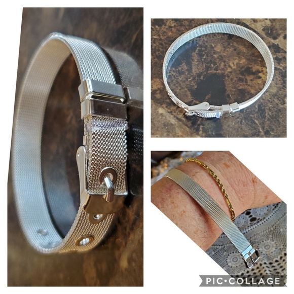 Sterling Silver Belt Bracelet 8" - Picture 3 of 5